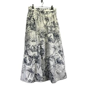 Sim & Sam Blue Womens Floral Tropical‎ Leaf Cotton Maxi Skirt Large